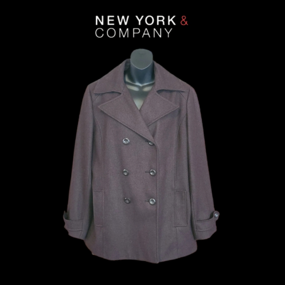 NEW YORK & COMPANY BROWN PEA COAT